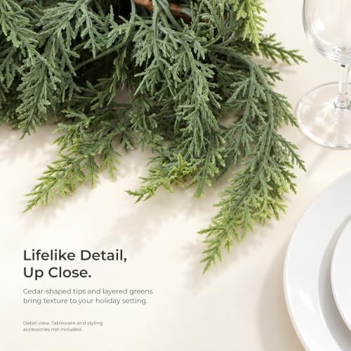BBALOVEDRE 6FT Cedar Garland Twin Pack Outdoor Christmas Deco – Unlit, Real Touch