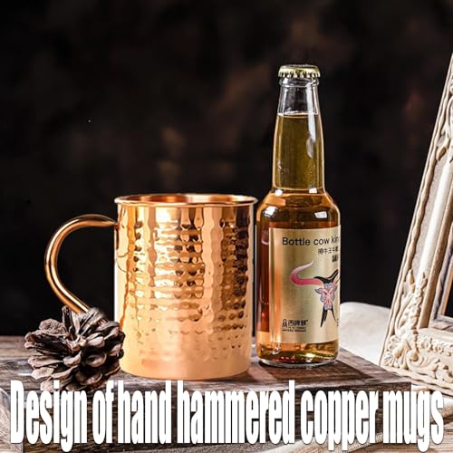 12oz Stainless Steel Moscow Mule Mug with Handle - Hammered Metal Cocktail Cup, Food Grade, Eco-Friendly, Perfect for Cold Drinks & Gifts