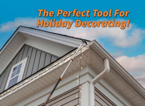 12ft Telescopic Extension Pole with Utility Hook for Hanging Lights
