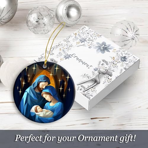Starry Nativity Holy Family Ornament – SunSky Gallery Religious Christmas Tree Décor