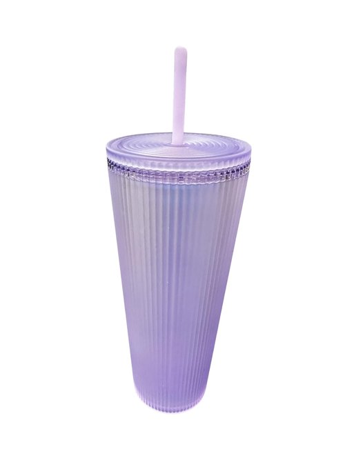 Starbucks Fall 2023 Lilac Aurora Iridescent Pleated Soft Touch Tumbler 24oz Venti