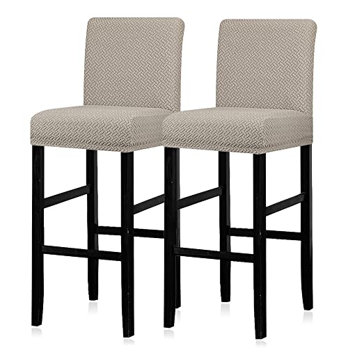 Stretchable Bar Stool Covers Set of 2 - Removable & Washable