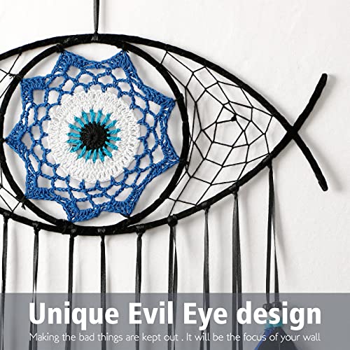 Handmade Evil Eye Dream Catcher Wall Hanging Decor for Bedroom