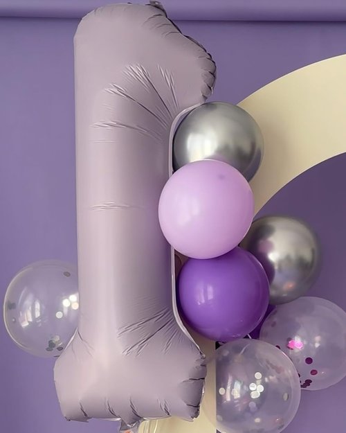 1st Birthday Decorations | 40-Inch Lilac Number 1 Balloon - Giant Lavender Balloon for Girls