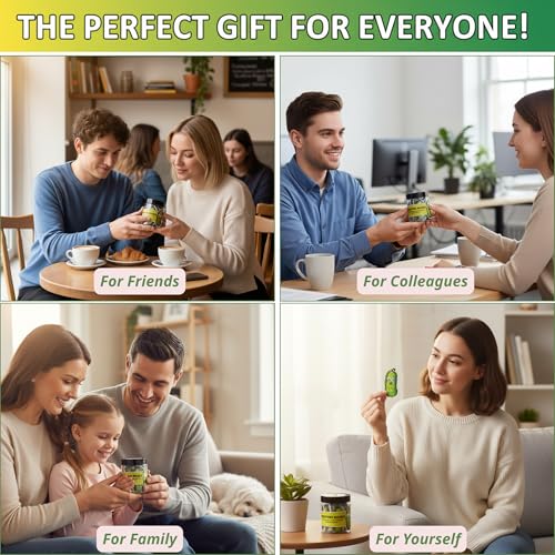 Positive Pickle Jar with 60 Affirmation Cards - Funny Daily Positivity Gift