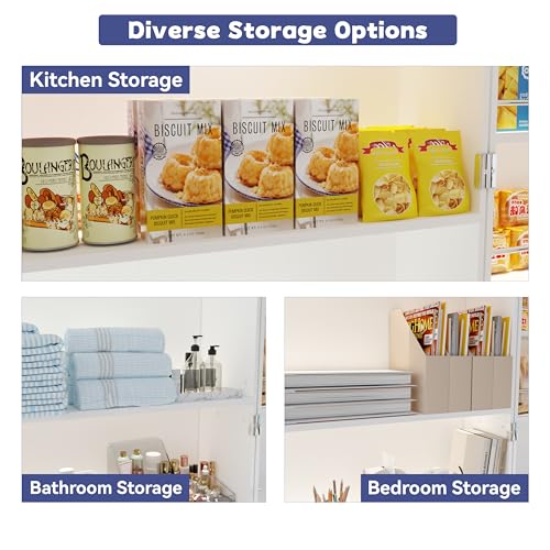 72" Tall Kitchen Pantry Cabinet with LED Lighting, 3 Drawers & Barn Doors