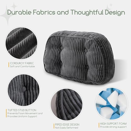 Lumbar Support Pillow for Recliner & Office Chair - Dark Grey