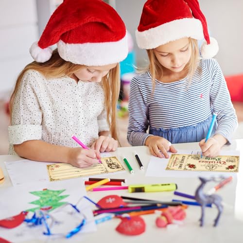 Whaline Christmas Party Invitations with Envelopes – Vintage Santa Card Set, 25 Pcs