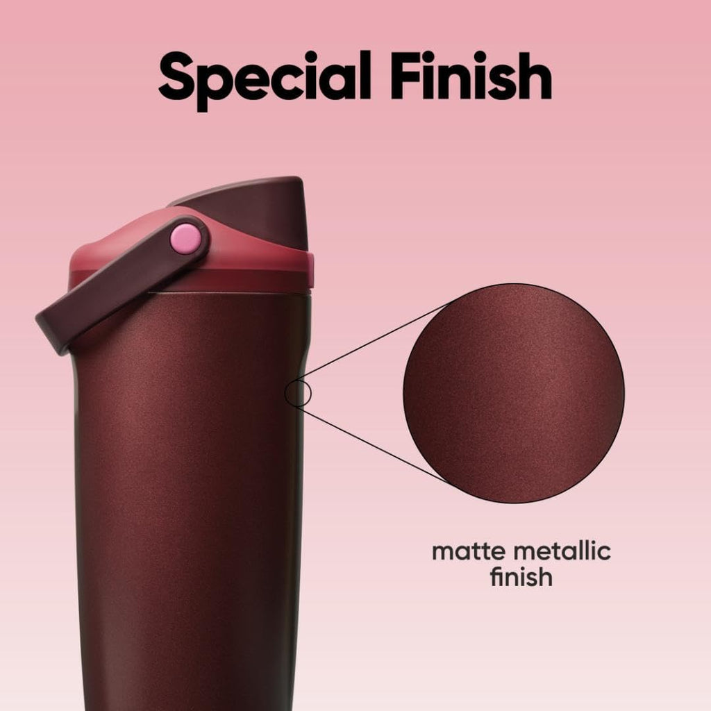 Owala FreeSip Sway Insulated Water Bottle - 30oz Stainless Steel, Two-Way Spout & Built-In Straw, Black Cherry