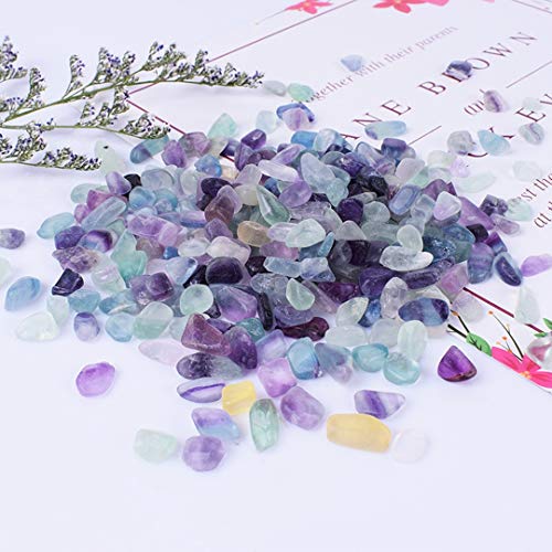Fluorite Tumbled Crystal Chips - Polished Irregular Stones for Vases (0.5 lb)