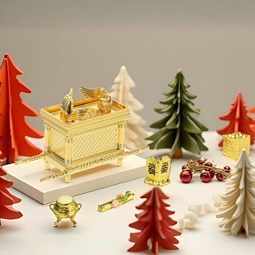 Ark of the Covenant Model Replica with Aaron's Rod, Manna & Stone Tablets