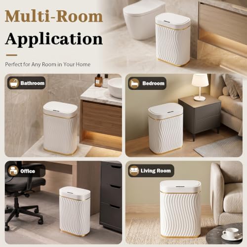 2.6 Gallon Automatic Bathroom Trash Can with Motion Sensor Lid