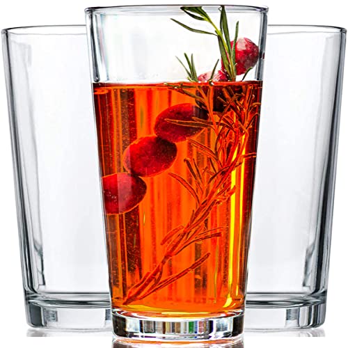 10-Piece Stackable Glass Tumbler Set, 16oz Heavy Base Drinking Glasses