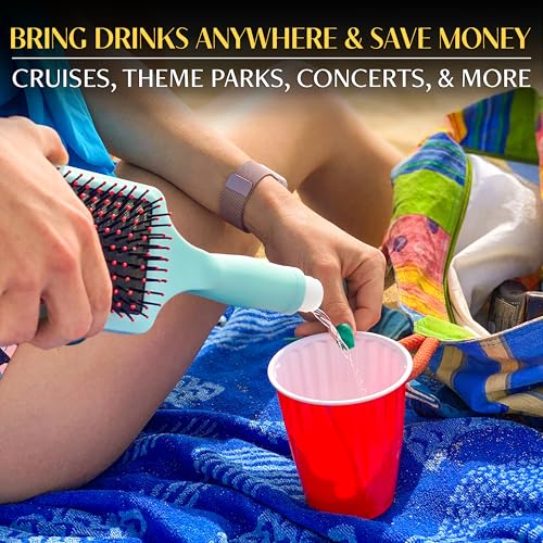 GoPong Party Brush Flasks 2 Pack Pink & Green Discreet Hidden Liquor Containers