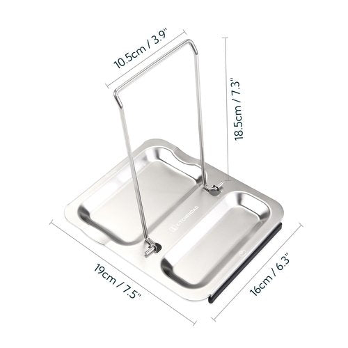KITCHENDAO Foldable Spoon Rest and Pot Lid Holder for Counter, Non-scratch Silicone Base, Stainless Steel Pan Pot Cover Lid Rack Shelf Stand Holder Spoon Holder Utensil Rest Stove Organizer
