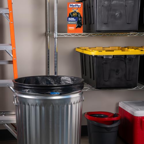 30 Gallon Heavy Duty Large Trash Bags, Black Unscented Drawstring, 25 Count