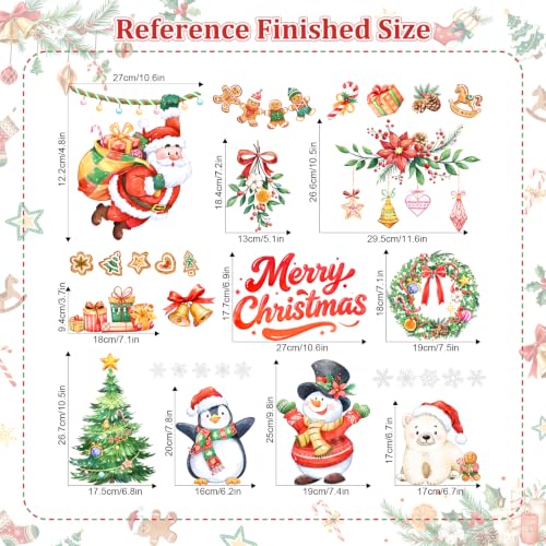 Christmas Santa Snowman Window Clings - Reusable Holiday Decor, Santa Claus Variation