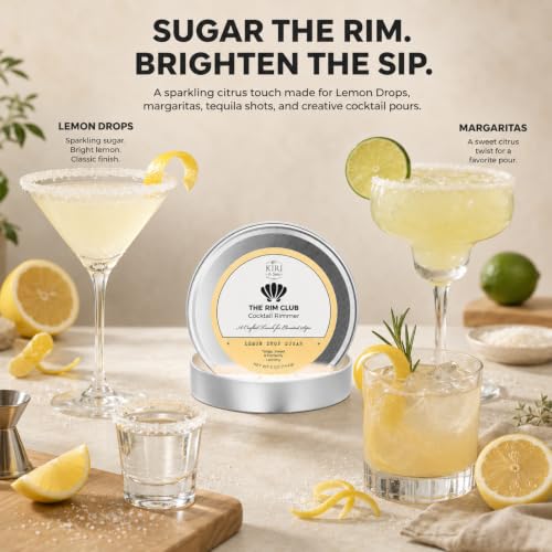 Kiri & Sons Lemon Drop Sugar Cocktail Rimmer 5oz for Margaritas & Craft Drinks