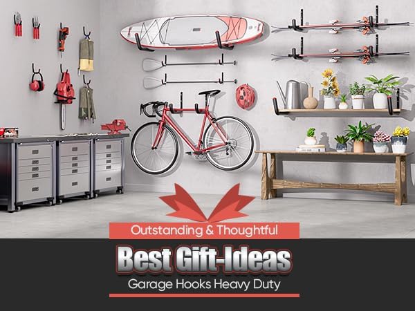Nacial Heavy-Duty Garage Hooks - 24 Pack, 3.5" Wall Hooks with EVA Pads, 100LBS Capacity for Bikes & Ladders