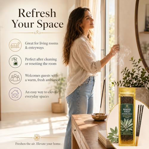 Natural Incense Sticks Set - 80 Pack of 4 Scents for Meditation and Yoga