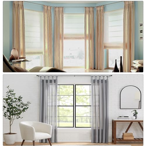 2-Piece Stainless Steel Adjustable Corner Curtain Rod Connector for 1-Inch Rods