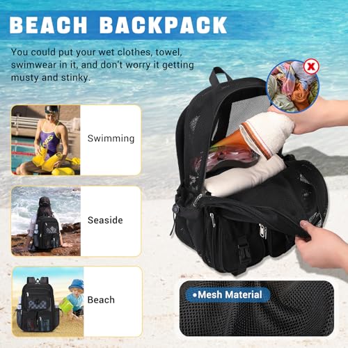 Heavy Duty Mesh Backpack - See-Through Net School & Travel Bookbag