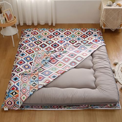Queen Futon Mattress Cover with Zipper - 100% Cotton, Full Size