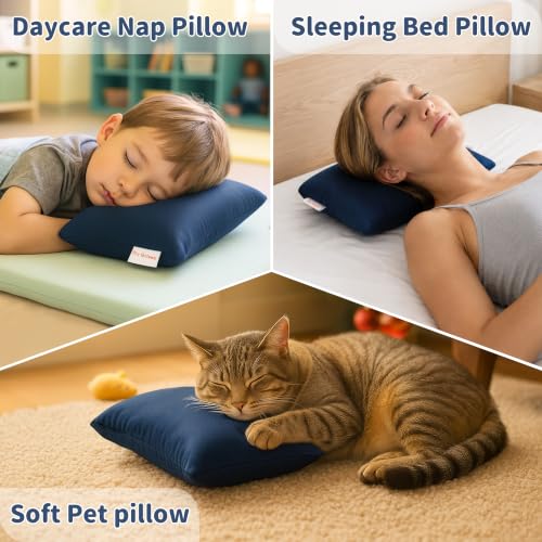 Small Travel Pillow, 11x7 Inch Mini Nap Pillow for Car, Airplane and Camping