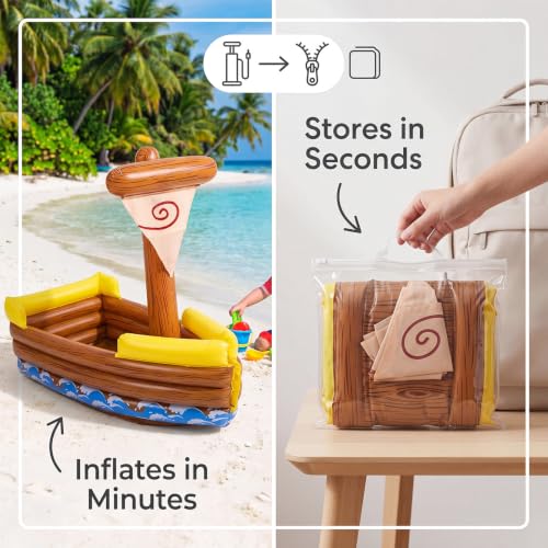 Inflatable Boat Cooler 39 Inch Tropical Party Float for Pool & Beach