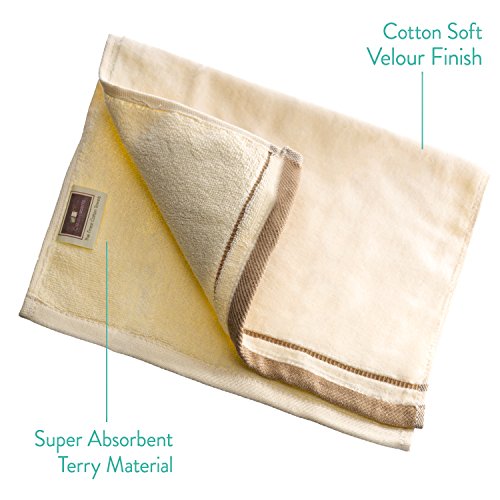 100% Cotton Velour Fingertip Towels - 4-Pack Cream Decorative Hand Towels