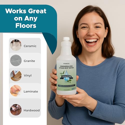 Demineralized Steam Mop Cleaning Solution - Eucalyptus Mint, 32 oz
