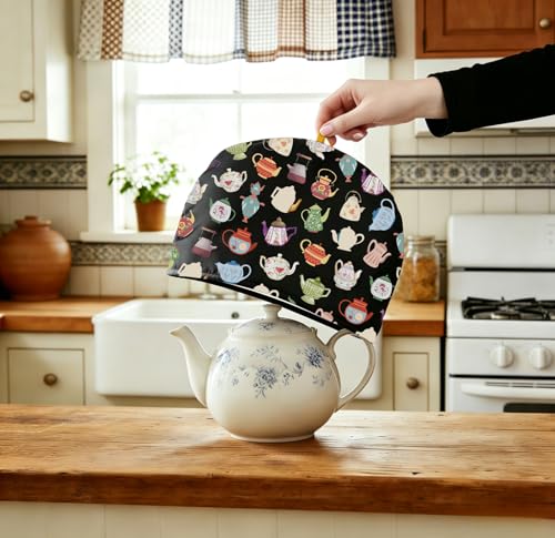 Vintage Print Cotton Tea Cozy, Insulated Teapot Cover 32cm x 22.5cm