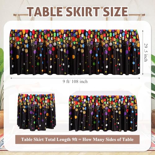 Confetti Desk Skirt - 9ft x 29in Colorful Polyester Table Covering