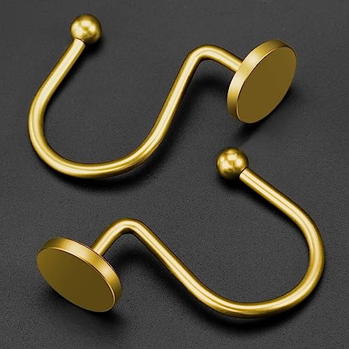 CHICTIE Gold Shower Curtain Hooks - Rustproof Metal Rings Set of 12