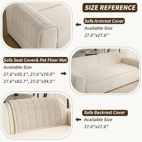 Non-Slip Dog Couch Cover - Soft Washable Sofa Protector (27.6"x70.9")