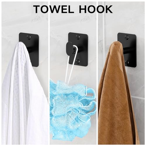 4-Piece Matte Black Bathroom Hardware Set - 24-Inch Towel Bar & Accessories