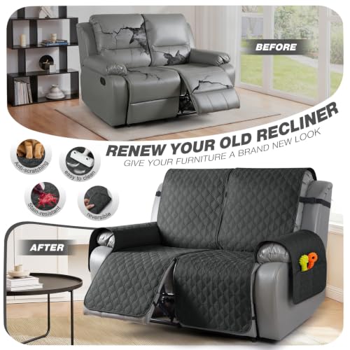 Waterproof Loveseat Recliner Cover - Reversible, Durable & Washable