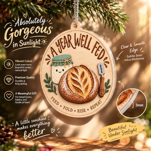 Sourdough Christmas Ornament - Bread & Cake Baker Gift - Bk Variation
