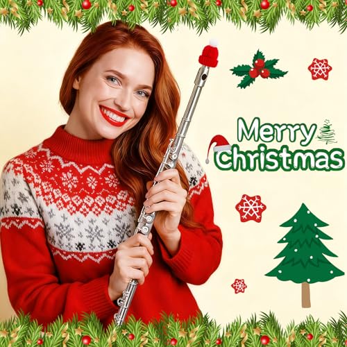 Soulchen Cute Mini Santa Hat for Flute 24 Pack Christmas Flute Topper