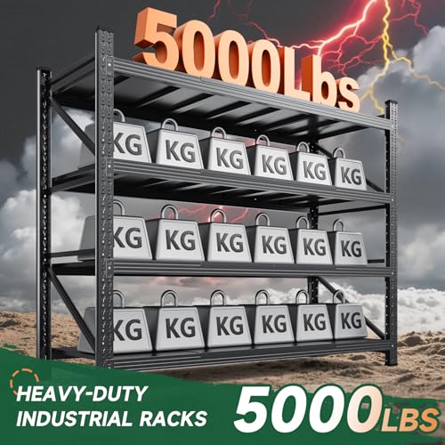 Heavy Duty Metal Storage Shelves 4-Tier Garage Utility Rack 71.3-Inch