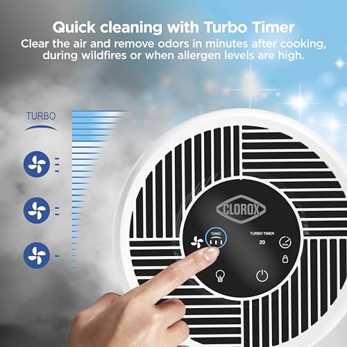 Medium Room Turbo Air Purifier with True HEPA Filter for Home