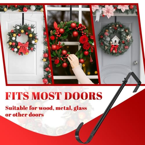 Adjustable Metal Wreath Hanger for Front Door, 12-20" Heavy Duty Door Hook