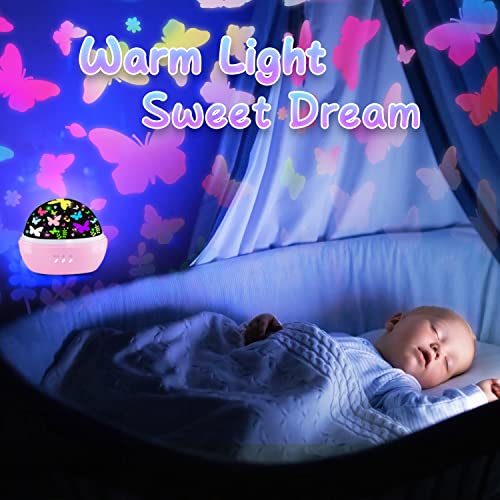 Butterfly and Star Projector Night Light for Kids Bedroom Decor