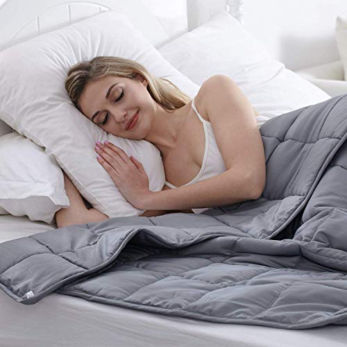 Queen Size 15lbs Weighted Blanket with Glass Beads - Dark Grey