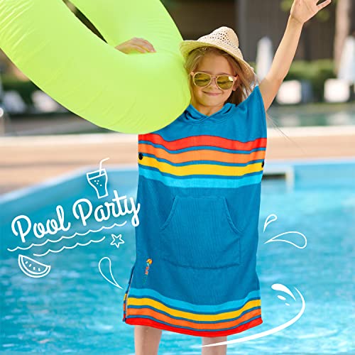 SUN CUBE Kids & Teens Microfiber Hooded Surf Poncho Changing Robe