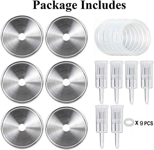 Fermentation Kit 6 Set with Stainless Steel Wide Mouth Lids and Airlocks