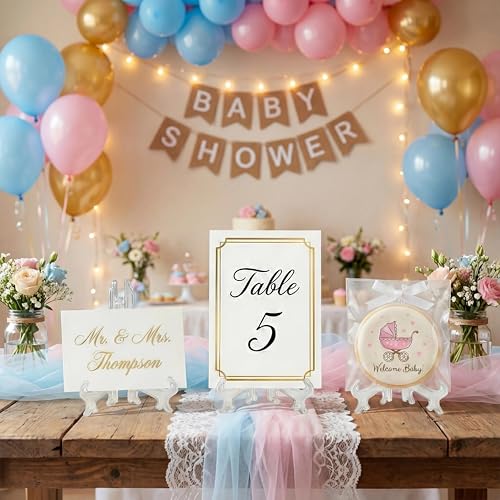 3-Inch Clear Plastic Easel Stands for Pictures, Plates, and Cards - 12 Pack