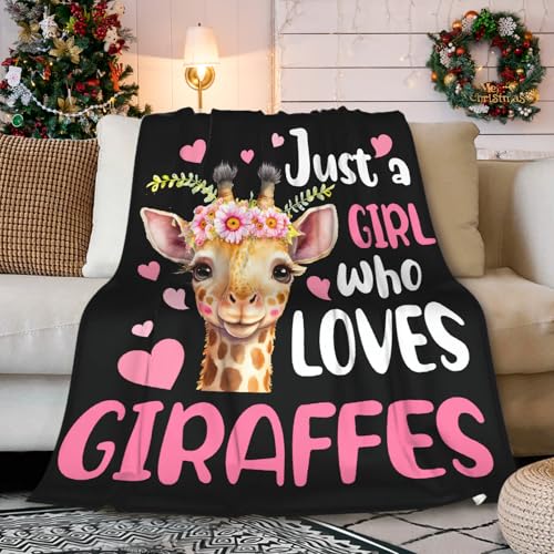 Mokukenren Just a Girl Who Loves Giraffes 50x40in Fleece Throw Blanket