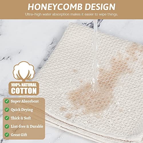 6-Pack Cotton Waffle Weave Kitchen Dishcloths, 12x12 Inch Absorbent Dish Towels