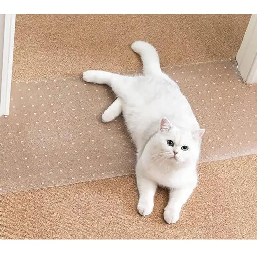 Anti-Scratch Carpet Protector for Cats - 26x34 inch Heavy Duty PVC Rug Mat